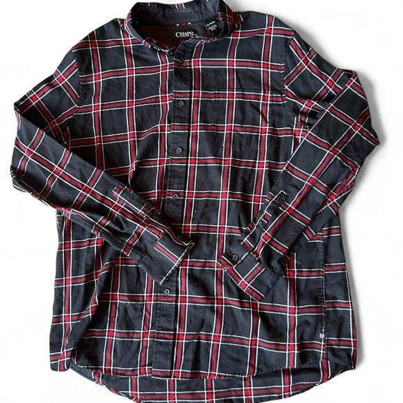 Chaps Men’s Plaid Button
Up Long Sleeve Shirt/ Size XL - Picture 2 of 5